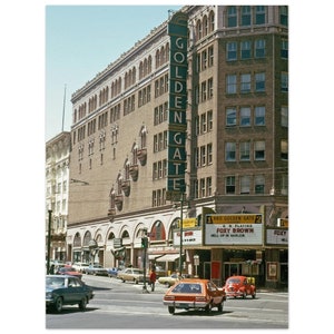 Impresión fotográfica de los años 70 SFO RKO Golden Gate Theatres, Foxy Brown Hell Up in Harlem, Póster decorativo de pared vintage de San Francisco de los años 70
