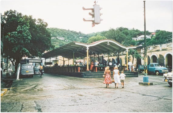 Photo Print 1950s St. Thomas US Virgin Islands, Market Square