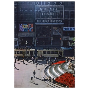 Photo Print 1956 El Dorado, Scala Cinemas Brussels with Tram, Place de Brouckere, Belgium, Theatre Vintage Wall Art Poster Unique Gift Idea
