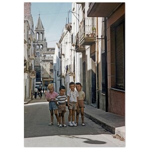 Photo Print 1940s Four Kids, Palamós, Mediterranean Costa Brava, Girona, Catalonia, Spain Vintage Wall Art Poster Home Office Decor Gift