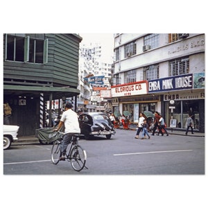 Photo Print 1950s Hong Kong, Prat Avenue, Emba Mink House Glorious Co Milagros Building, Nam Kee Shoes, Vintage Poster Wall Art Fifties Gift