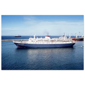 Impresión fotográfica del transatlántico Stella Oceanis de los años 70, crucero de pasajeros, decoración de pared vintage de los años setenta, póster náutico, regalo de navegación en alta mar.