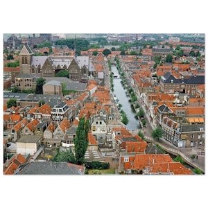 Photo Print 1960s Bird's Eye View from The Oude Kerk (Old Church) in Delft, Netherlands, Vintage Wall Home Decor Art Poster Unique Gift Idea