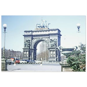 Impresión fotográfica de la década de 1950 en Brooklyn, Nueva York, Arco de los Soldados y Marineros, Grand Army Plaza, arte de pared, decoración del hogar, póster, herencia americana, regalo