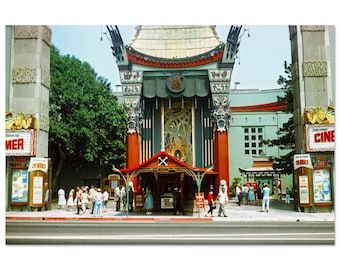 Fotoprint 1958 Grauman's Chinese Theatre Hollywood with the Windjammer Film, Californië, vintage Wall Art Print poster uniek cadeau-idee
