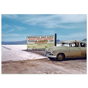 Photo Print 1950s Bonneville Salt Flats Tooele County Utah, Vintage Wall Art Home Office Decor Poster Fifties Heritage Americana Gift Idea
