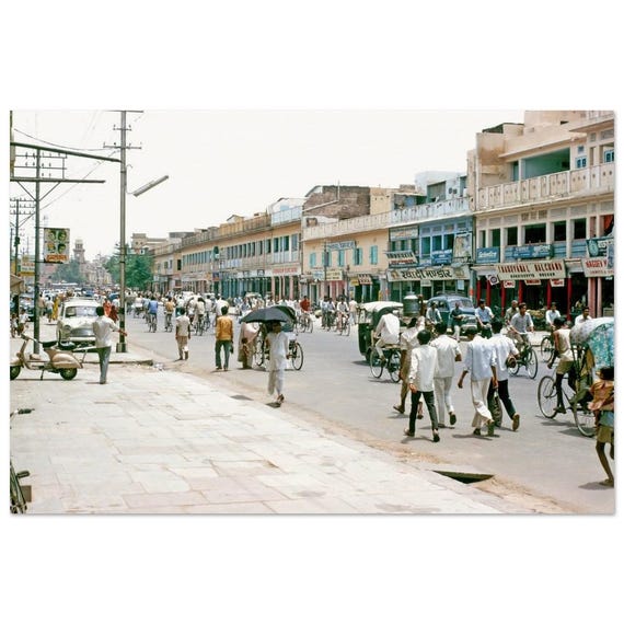 Photo Print 1970s Jaipur Mirza Ismail Road, Jayanti Market, Jaipur