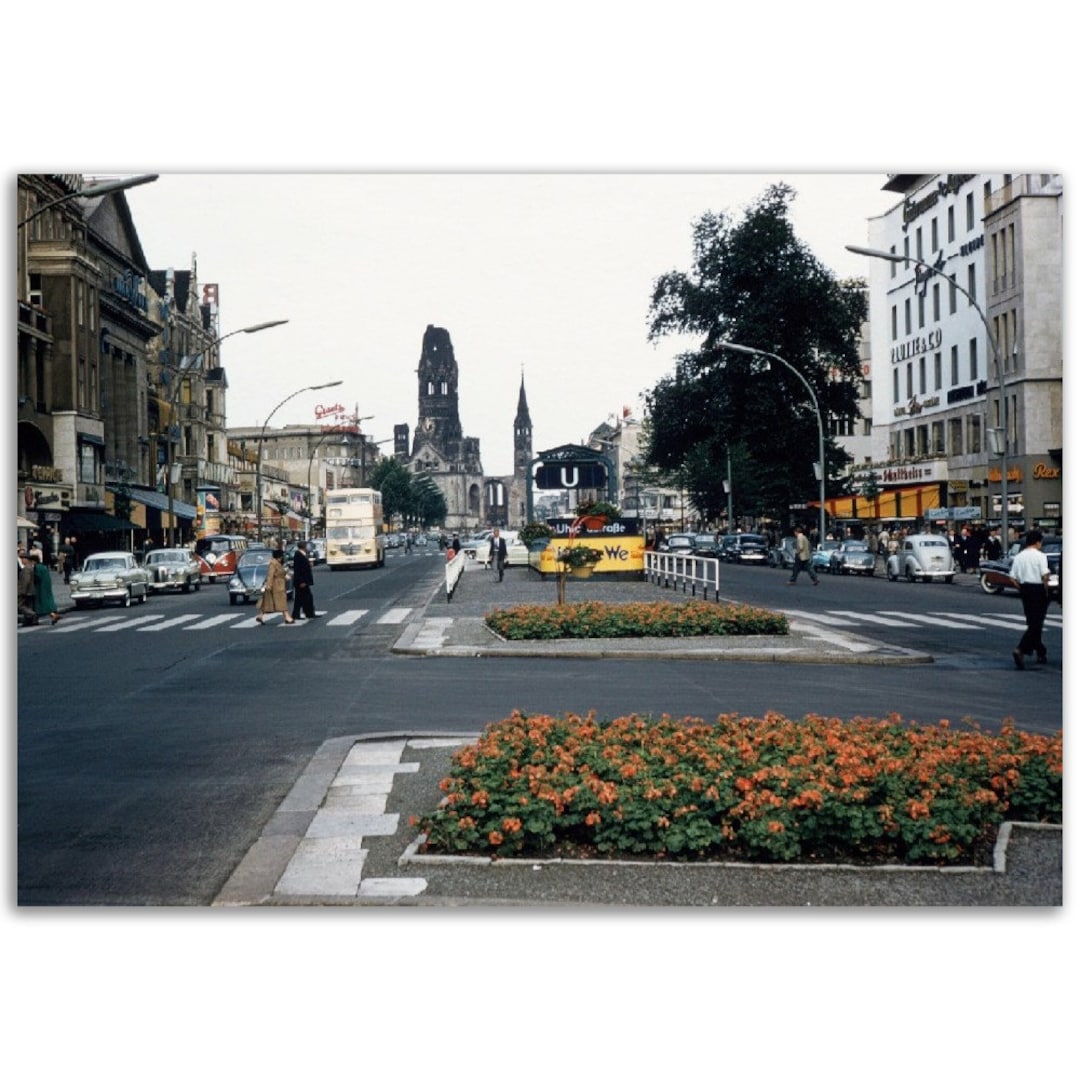 Photo Print 1950s Berlin Germany, Uhlandstrasse, Vintage Wall Art