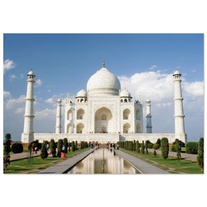 Impresión de póster Taj Mahal Agra de los años 70 con un cielo azul, Vintage India, foto de impresión de arte de pared