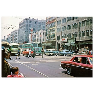 Photo Print 1960s Mexico City Street with Traffic, Telefunken Store, Vintage Wall Art Poster Sixties Home Office Decor Heritage Gift Idea