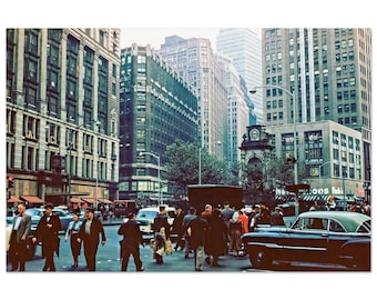 Fotografía impresa de Herald Square, Nueva York, con Macy's, en la década de 1950. Arte de pared para el hogar. Estilo neoyorquino auténtico, con un toque retro de Manhattan y un aire vintage de los años cincuenta.