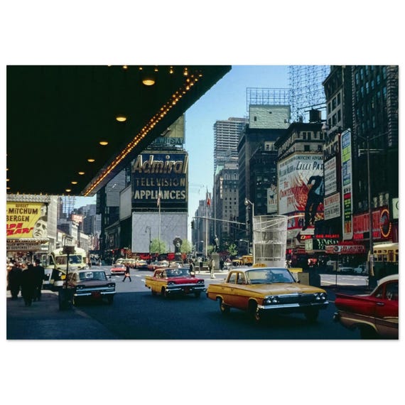 Photo Print 1960s NYC Times Square Manhattan, Admiral Television