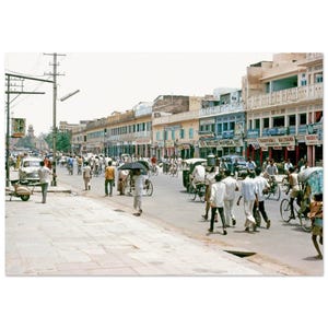 Impresión fotográfica de la década de 1970 en Jaipur, Mirza Ismail Road, mercado de Jayanti, Jaipur, India, años sesenta, arte de pared, decoración para el hogar y la oficina, regalo, póster de la herencia de Rajastán