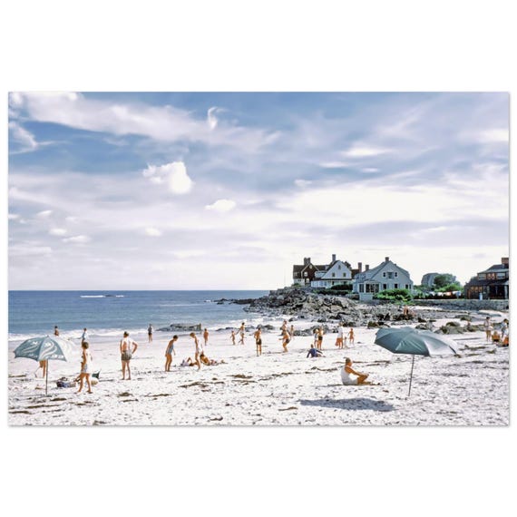 Photo Print 1950s Maine Kennebunkport Seaside Homes, Coastal Beach, Vintage Wall Art Home Office Decor Poster Fifties Vacation Travel Gift