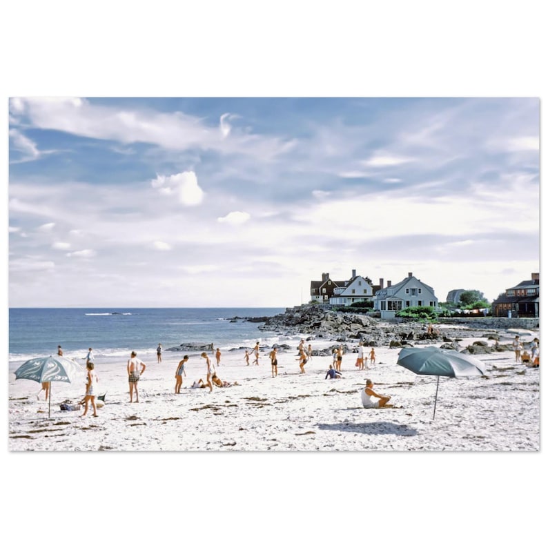 Photo Print 1950s Maine Kennebunkport Seaside Homes, Coastal Beach, Vintage Wall Art Home Office Decor Poster Fifties Vacation Travel Gift image 1