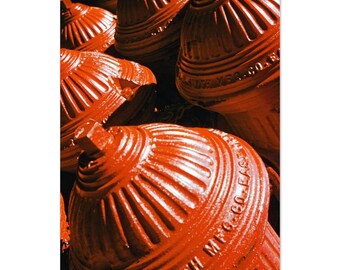 Photo Print 1940s Red Fire Hydrants, AP Smith Fabrication, East Orange, NJ, Vintage Wand Kunst Poster Home Büro Dekor Technik Geschenk