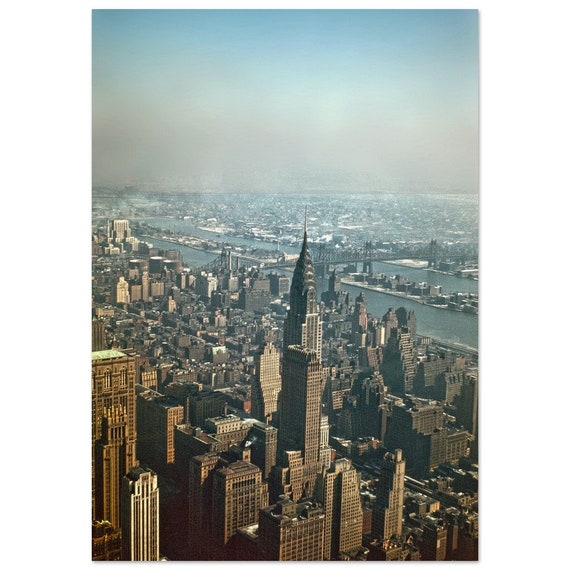 1950年代の写真プリント、ニューヨーク市クライスラービルと