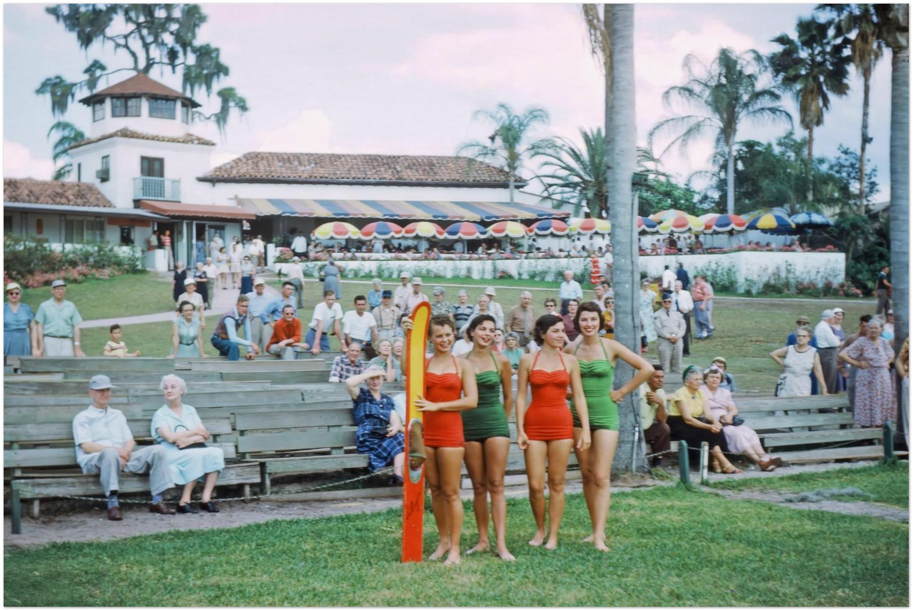 Photo Print 1950s Cypress Gardens Female Water Skiers Florida