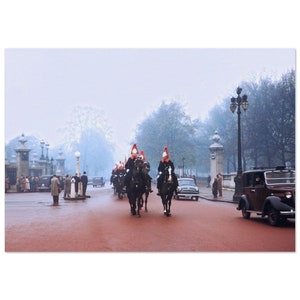 Photo Print 1950s London Horse Guards Parade, Buckingham Palace, UK, Vintage Wall Art Home Decor Fifties Poster British Heritage Gift Idea