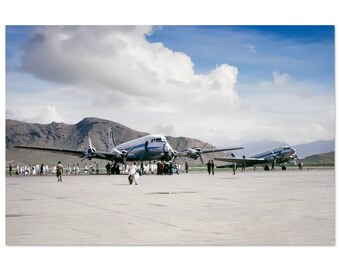Photo Print 1960 Afghanistan Ariana Airlines Douglas DC-3 DC-4 Hajj flights to Mecca Kabul Airport, Vintage Wall Art Decor Poster Gift Idea