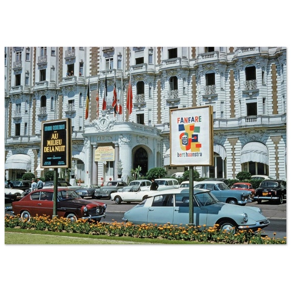 写真プリント 1950 年代 カンヌ映画 フランス、カールトン ホテル