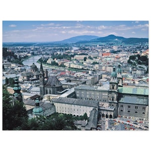 Photo Print 1960s Historic City of Salzburg, Austria, Vintage Wall Art Poster Sixties Heritage Photograph Home Decor Gift Idea