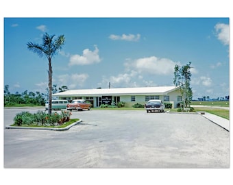 Photo Print 1950s Florida Port Charlotte, The Mackle Co. Inc, General Dev. Corp. Office, Wall Art Vintage Fifties Decor Poster