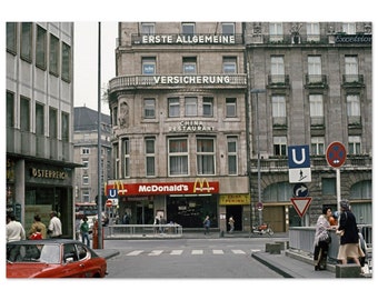 Photo Print 1970s Köln Hauptbahnhof, Trankgasse 11, Cologne, Germany, Vintage Wall Art Poster, China Restaurant, Exelsior Hotel Unique Gift