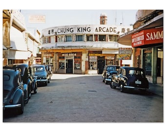 Impresión fotográfica de 1953, Galería Comercial Chung King, Kowloon, Hong Kong. Póster de arte mural vintage, decoración de oficina para el hogar, idea de regalo para compras patrimoniales.
