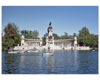 Photo Print 1960s Spain Madrid, Monument to King Alfonso XII, Buen Retiro Park, Wall Art Home Office Scenic Decor Fifties City Poster Gift