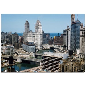 Photo Print 1960s Downtown Chicago Office Buildings, Vintage Wall Art Home Office DecorPoster Sixties America Cityscape Urban Life Gift Idea