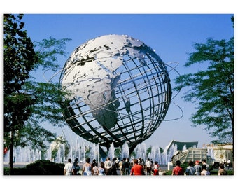 Fotoprint 1964 Unisphere (Globe) Flushing Meadows Park, The World Fair, New York, Vintage Wall Art Home Expo Decor Poster Uniek cadeau-idee