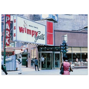 Impresión fotográfica de 1970 Chicago Wimpy Grills West Madison Street, arte de pared vintage de los años setenta, decoración para el hogar, la oficina, póster, restaurante, idea de regalo única