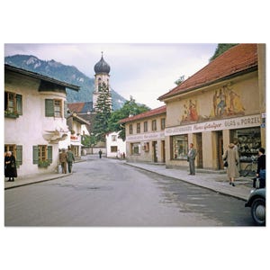 Photo Print 1950s Oberammergau Germany, Ammertal, Ammergau Alps Park, Upper Bavaria, Wall Art Decor Vintage Fifties Heritage Poster Gift