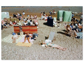 Photo Print 1980 Scarborough England South Bay Beach, Pony Rides, British Seaside Holiday Vintage Eighties Photography Wall Art Decor Poster