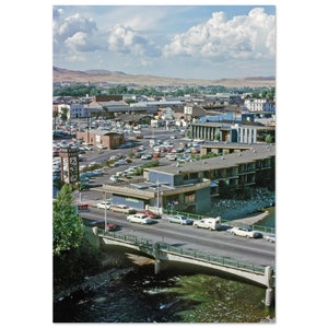 Impresión fotográfica de Reno, Nevada, década de 1960: restaurante Bundox, motel River House, Pearl Upson & Son, Wisconsin Mitchell, póster vintage, arte mural de la ciudad de los años sesenta, regalo.