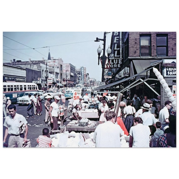 Photo Print 1950s Chicago Maxwell Street Market and West Market