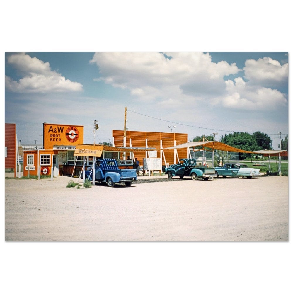 Photo Print 1950s A&W Root Beer Stand, Vintage Americana Wall Art