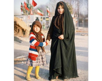 Photo Print 1970s Tehran Iran, Two Girls, Wall Art Iranian Ethnic Heritage Vintage Seventies Travel Decor Poster