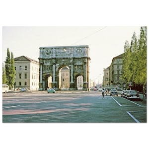 Fotodruck 1960er Jahre Siegestor München Deutschland, Vintage Kunst Poster Zuhause Büro Dekor Deutsches Kulturerbe Geschenk