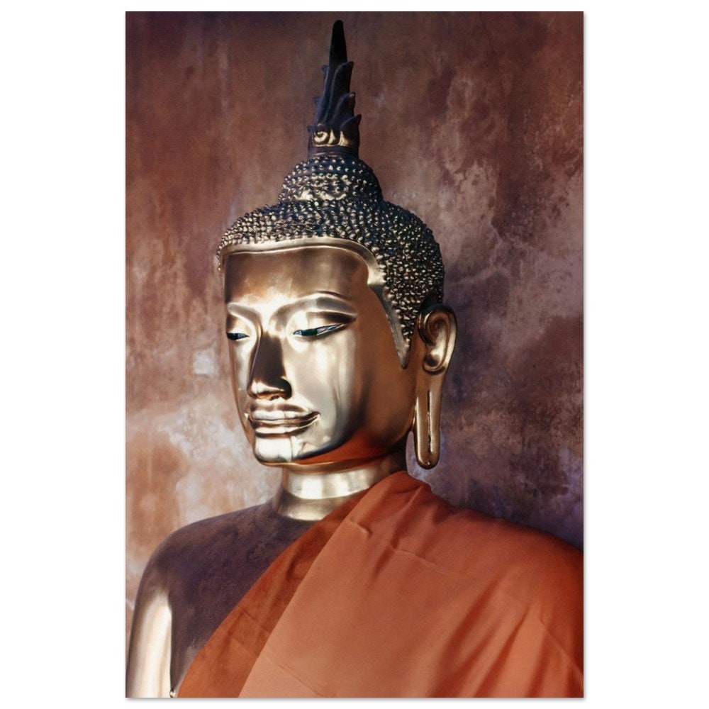 1960年代の仏像の肖像写真プリント、ワット・ポー寺院群、バンコク市
