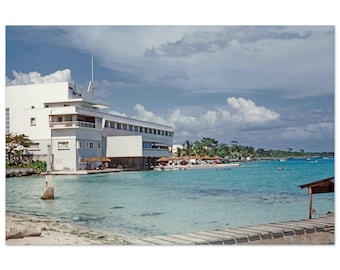Photo Print 1950s Hotel Hamaca Boca Chica Dominican Republic, Caribbean Modernist Resort Architecture, Vintage Tropical Beach Travel