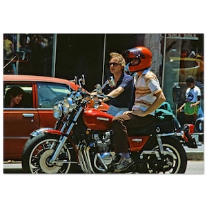 Photo Print 1970s American Street Scene Vintage California, Red Kawasaki KZ650, USA, Wall Art Home Office Decor Poster Urban Life Seventies
