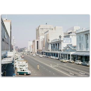 Impresión fotográfica de los años 70, Salisbury, Rhodesia (Harare, Zimbabue), póster de arte mural vintage, regalo callejero, decoración del hogar de África, idea de regalo patrimonial de los años setenta