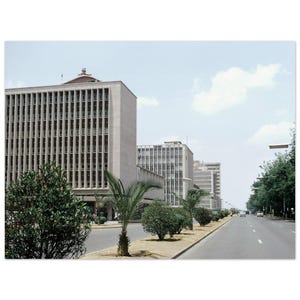 Impresión fotográfica de los años 70, Lusaka, Cairo Road, National y Grindlays Bank, Zambia, arte de pared de los años setenta, decoración para el hogar, la oficina, vista de la ciudad, póster, regalo