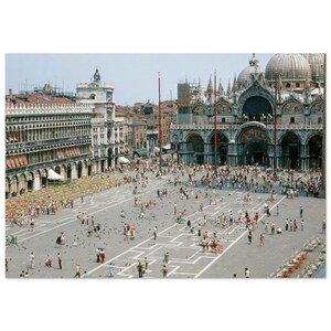 Impresión fotográfica de la plaza de San Marcos de Venecia, años 70, Véneto, Italia, arte de pared vintage, decoración para el hogar y la oficina, póster, regalo italiano de los años setenta