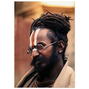 Photo Print 1970s Nepal Hindu Sadhu Holy Man in Pohkara, Fine Art Heritage Gift, Vintage Wall Art Decor Nepali Travel Portrait Religion Gift
