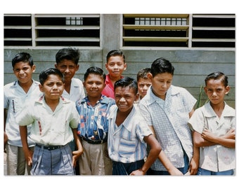 Photo Print 1950s Nicaragua Boys Photographed in Managua, Vintage Wall Art Poster Portrait Photography South America