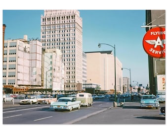 Photo Print 1960s Rochester State Street, New York, Kodak Tower, Flying Service, Wall Art Home Office Decor Sixties Vintage Heritage Poster