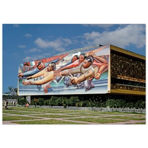Photo Print 1950s Mexico City Mural Painting David Alfaro Siqueiros Ciudad Universitaria Vintage Wall Art Home Office Decor Poster Gift Idea